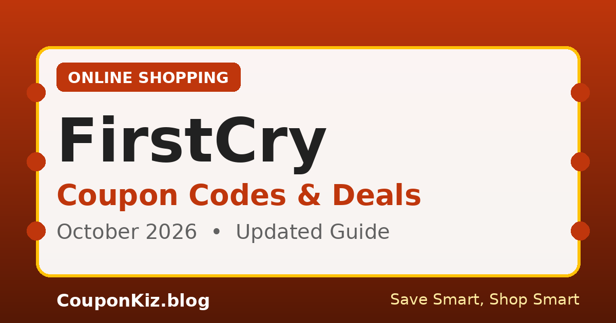 FirstCry Coupon Codes & Deals – October 2026: Deals & Saving Tips