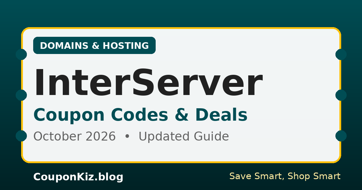 InterServer Coupon Codes & Deals – October 2026: Offers, Tips & How to Apply